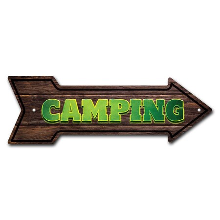 Camping Arrow Sign Funny Home Decor 36in Wide